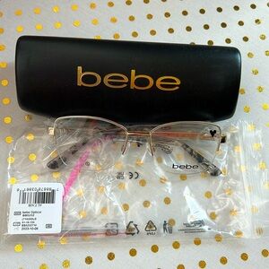 NIB bebe optical frame gold/black sz S 51/16/135